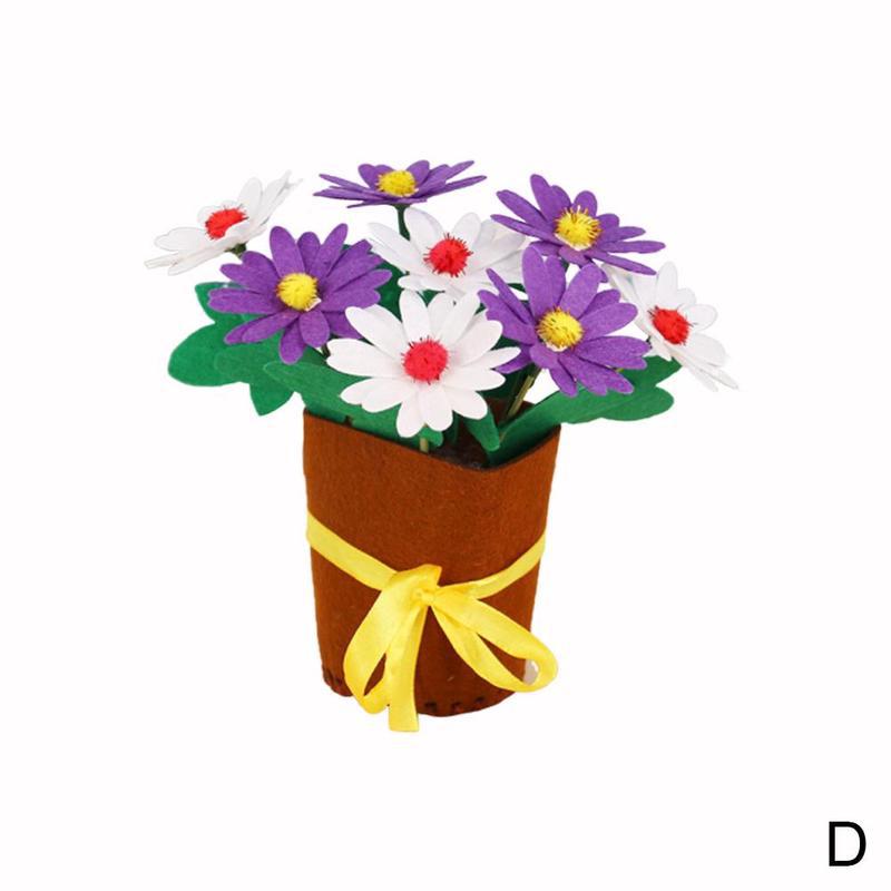 Handmade DIY Potted Bouquet Material Package Crafts Kids Simulation Sewing Potted Kindergarten Children's Toys Mother's Day: d