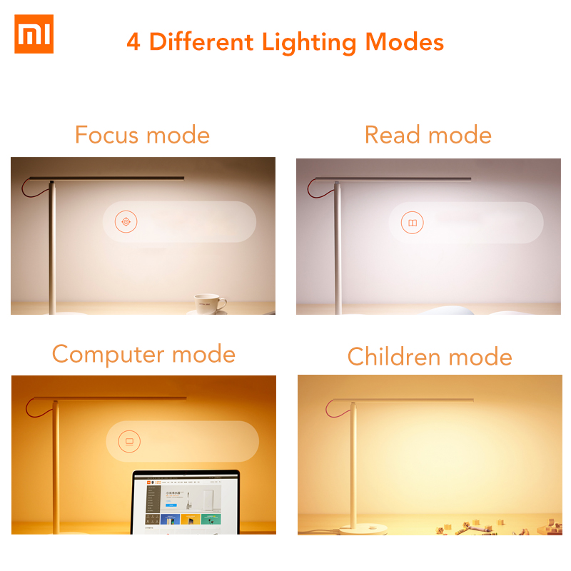 Original Xiaomi mi jia mi inteligente LED lámpara de escritorio lámpara de mesa con atenuación de la luz de lectura WiFi habilitado trabajo con Alexa mi APP casa 100-240V