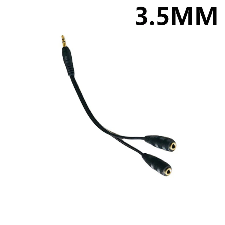 Séparateur de casque, câble d'extension de 3.5mm, séparateur Audio stéréo en Y (son Hi-Fi) 3.5mm mâle à 2 Ports 3.5mm femelle, 1 pièce: Black