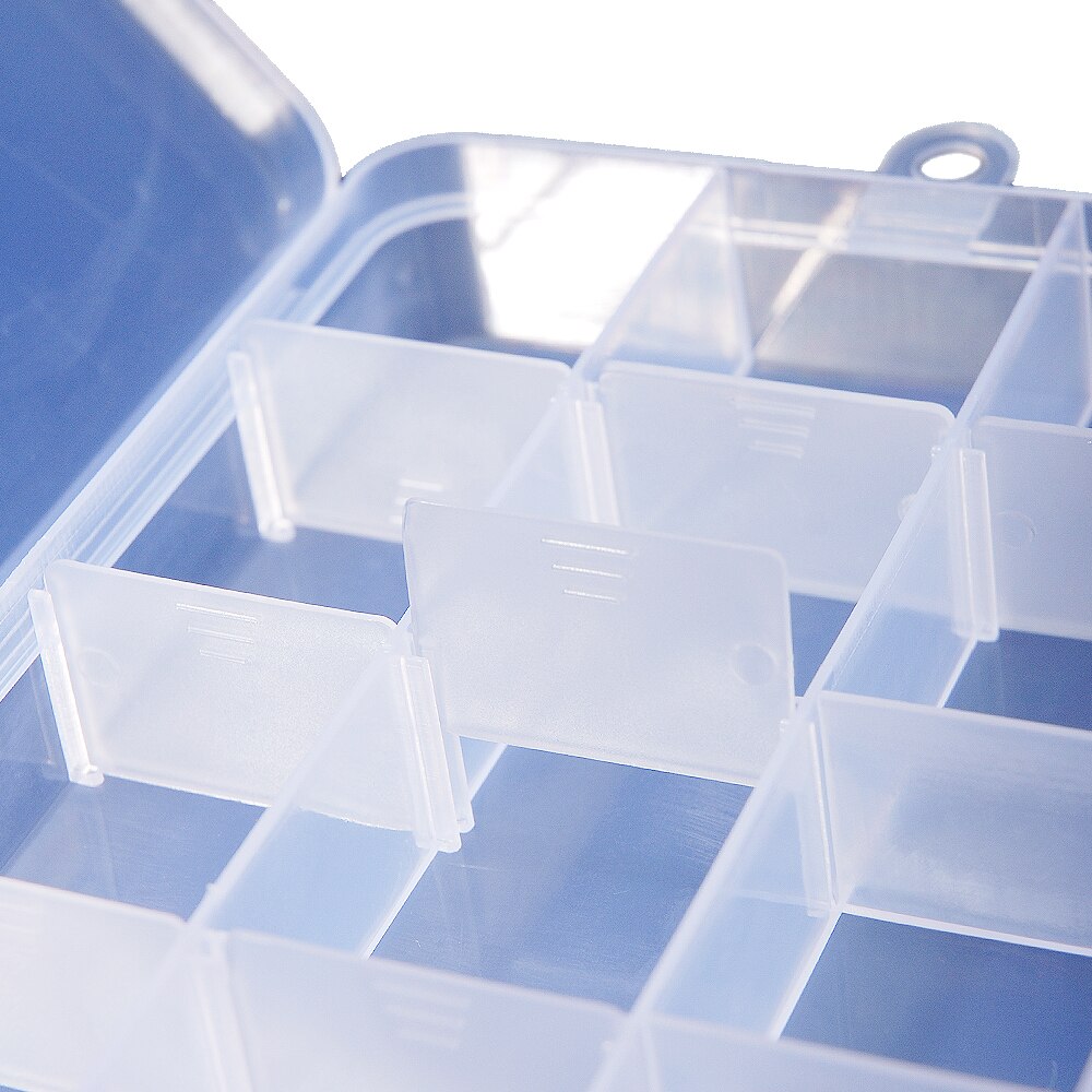 Household Storage Box Transparent The Shape Of Square Box 15 Lattices Plastic Compartment Storage Tool