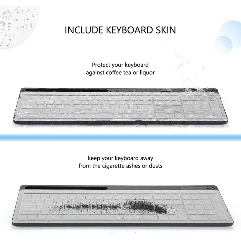 SeenDa 2,4G USB kabellos Tastatur mit Telefon Halfter für Computer Laptop Slinet Tastatur und Maus einstellen für Fenster iOS Android
