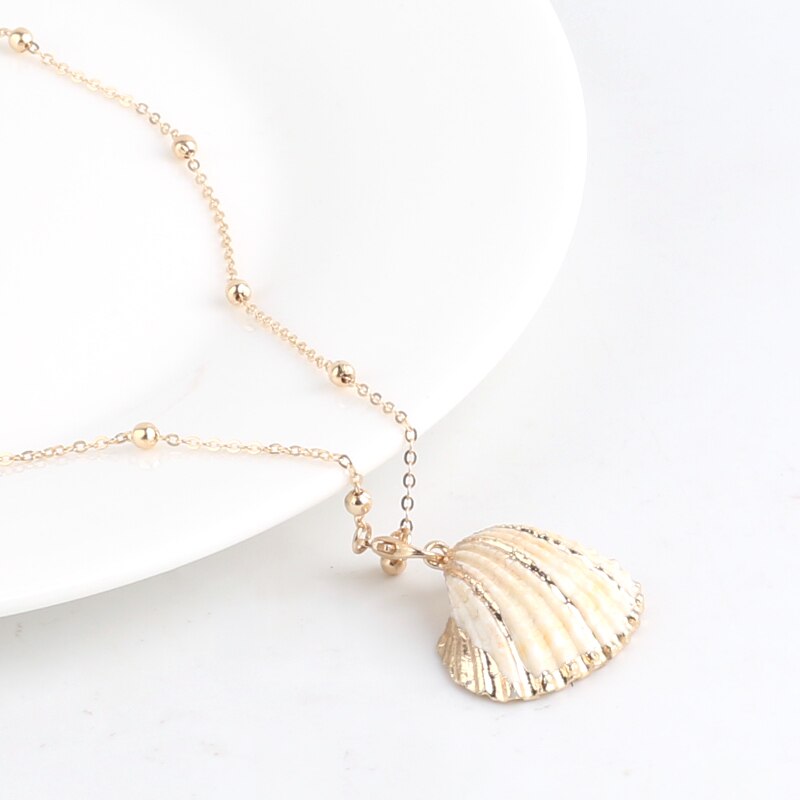 Boho Conch Shell Necklace Shell Gold Shell Chain Necklace Women Seashell Choker Necklace Pendants Jewelry Bohemian Female: Style 30