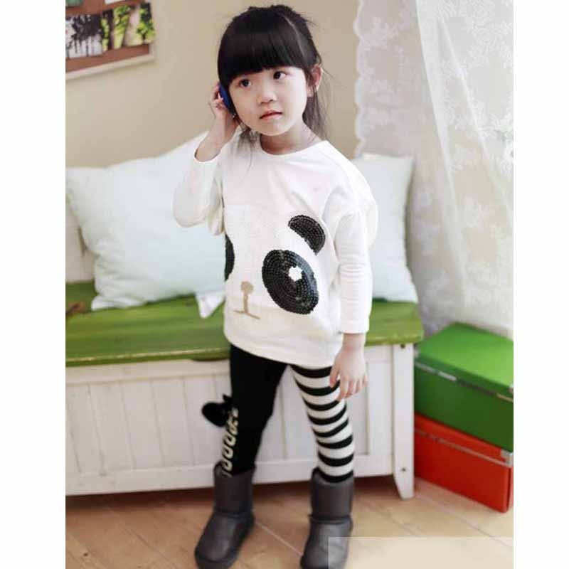 Leggins para niñas de primavera y otoño, pantalones bonitos para niñas, pantalones a rayas blancas y clásicas con lazo para 2 ~ 7 años