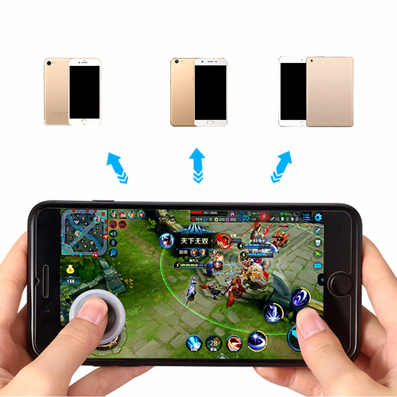 Bevigac Mobiele Game Joystick Rocker Touch Screen Joypad Controller Met Stofdicht Opbergdoos Voor Iphone Ipad Samsung Tablet