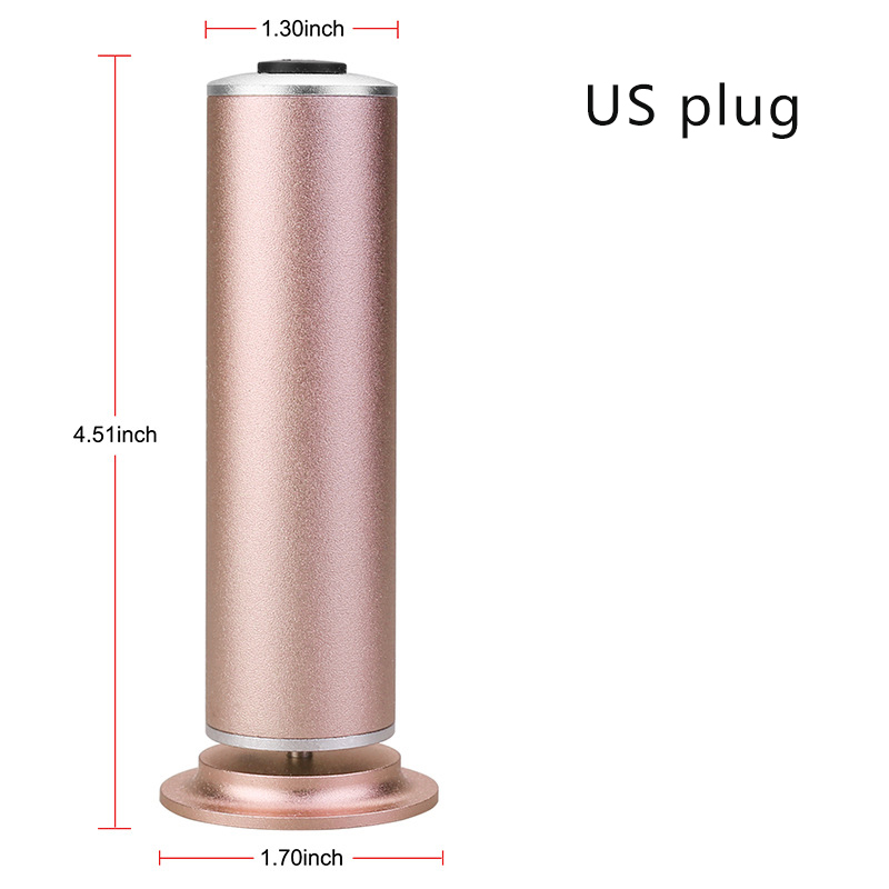 Polisseuse électrique pour les pieds, élimine les peaux mortes et les callosités, rechargeable, outils de soins de pédicure pour les pieds lisses avec 60 pastilles abrasives: Prise américaine en or