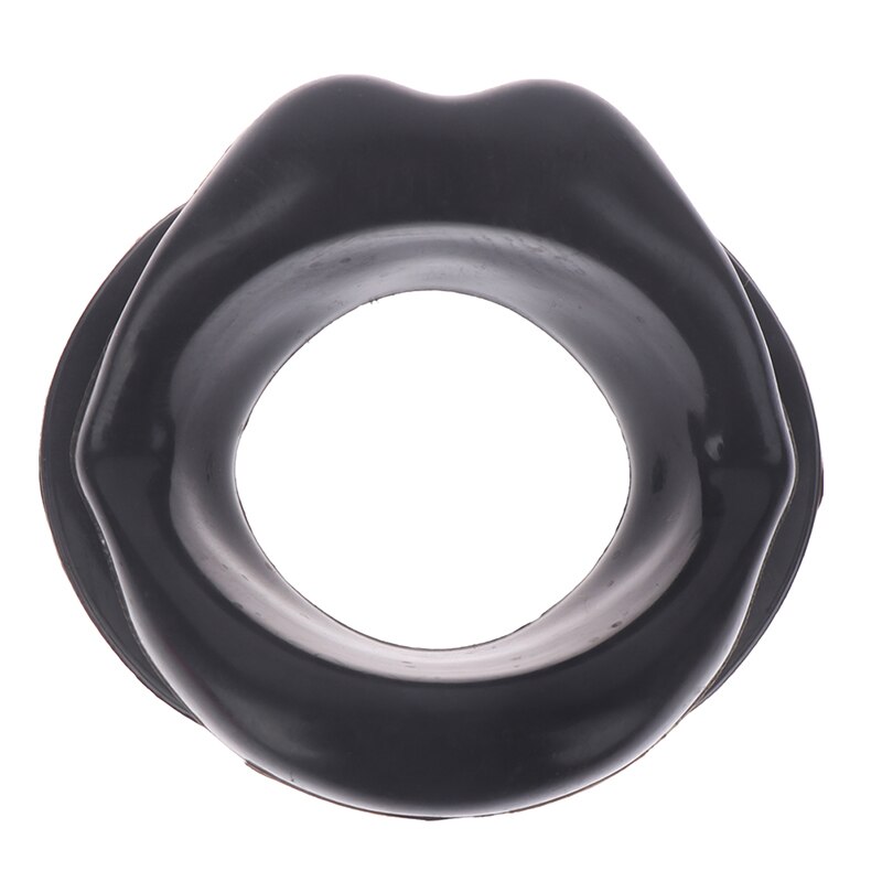 Masajeador facial de goma de silicona, herramienta de masaje bucal, Tensor muscular, ejercitador de labios, entrenador, antiarrugas, Barbilla,: Black