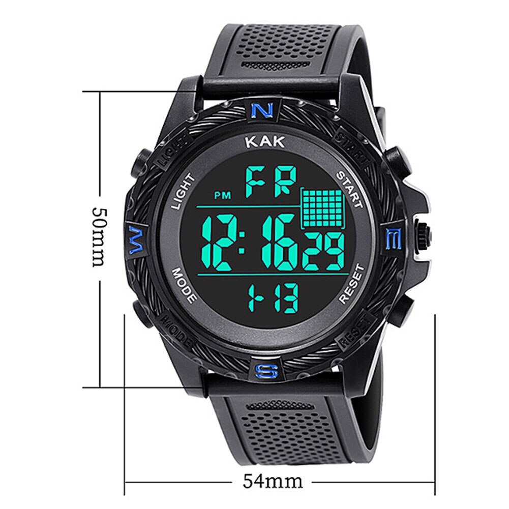 Sports Waterproof Electronic Digital Pointer Stopwatch Luminous Wrist Watch Christmas relogio masculinos