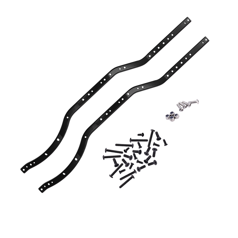 2 Stks/set Stalen Chassis Frame Rails Voor Axiale SCX10 90027 SCX10 Ii 90046 90047 Rc Auto Crawler Vrachtwagen Voertuig Model: Default Title