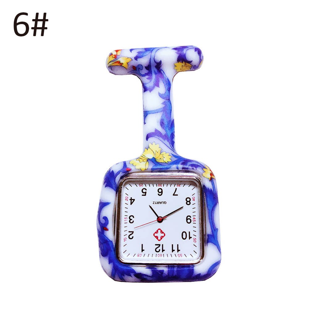 Relojes esfera cuadrada de silicona para enfermera, reloj de enfermera, broche para Doctor, relojes colgantes TT @ 88: 6