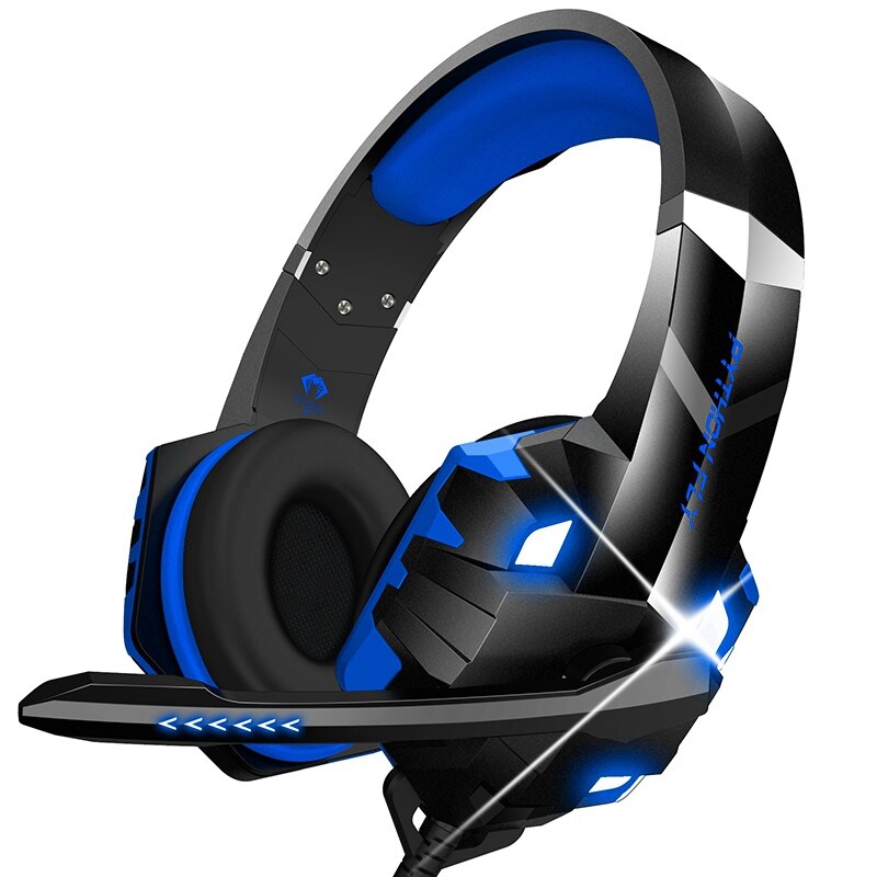 PYTHON FLY G9000 Max Stereo Gaming Headset 7.1 Bass Surround Sound With Noise Cancellation Microphone: Blue