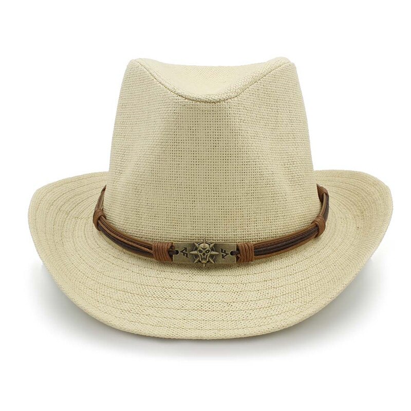 Mode Stro Vrouwen Mannen Western Cowboy Hoed Voor Dame Cowgirl Papa Zomer Strand Zonnehoed Sombrero Cap Billycock Caps Grootte 58Cm