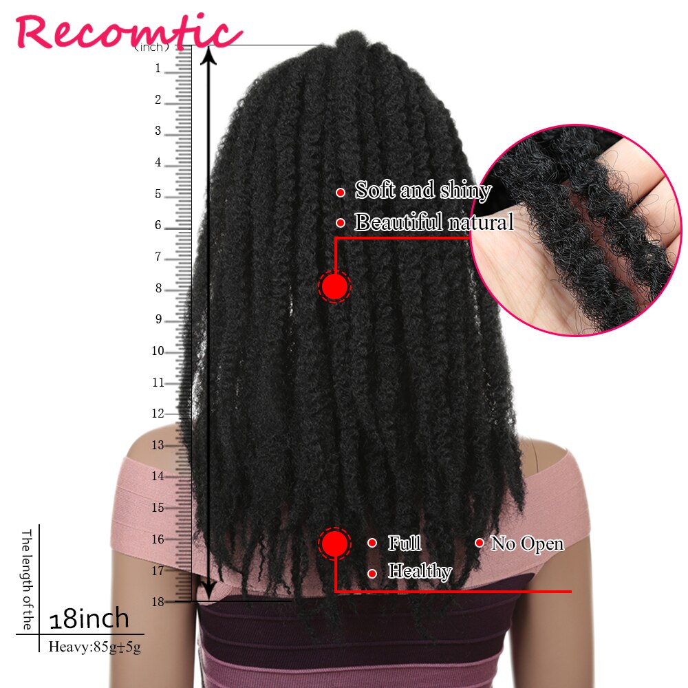 Recomtic 12Inch Crochet Hair Synthetic Braiding Hair Extensions Extensions Straight Goddess Locs For Black Women