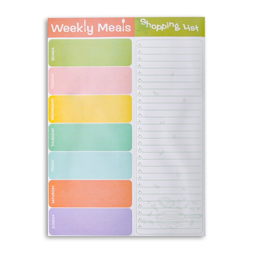 Weekly Meal Planner and Grocery List Magnetic Notepads - 7" x 10" Meal Planning Pad with Tear Off Shopping List for Convenient S
