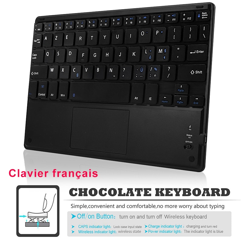 Touch Keyboard For iPad 10.2 Bluetooth Wireless German/English Keyboard For iPad 10.2 Spain/French/Russian Keyboards