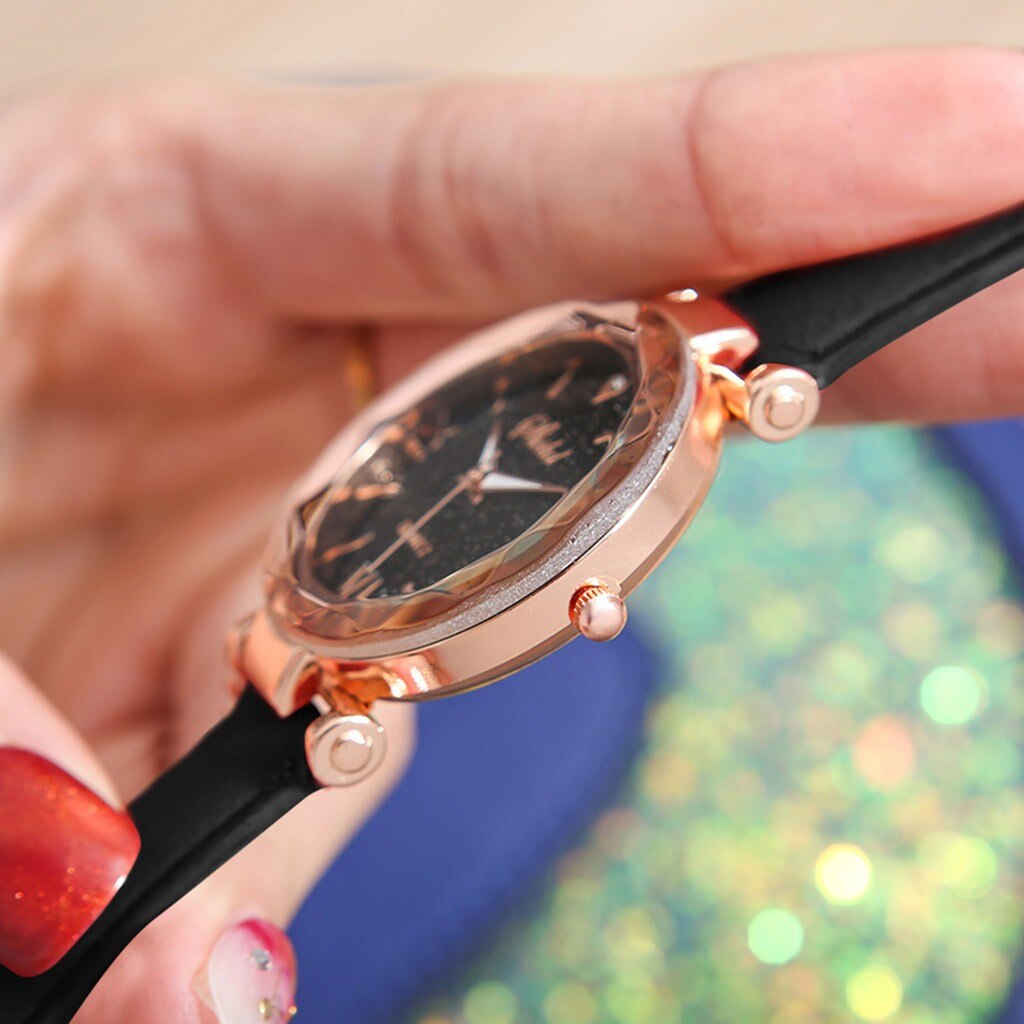 Zegarek Damski-relojes de para mujer, de cuarzo, informal, de cuero, femenino,