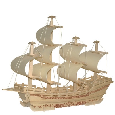 Seide Kaufmann Schiff Puzzle 3D Holz Rätsel Für freundlicher Segeln Schiff Pädagogisches Spielzeug Montage Holz Bausätze Schreibtisch Dekoration