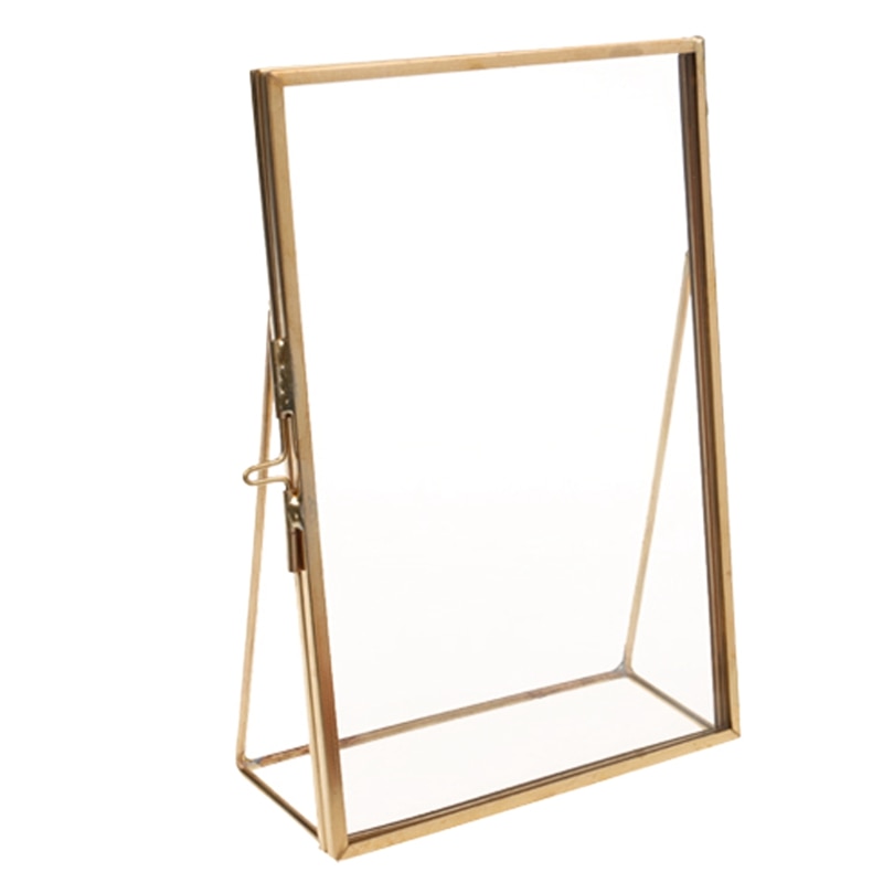 Antik messing og glas billedramme 6 x 4 tommer - danta boligindretning