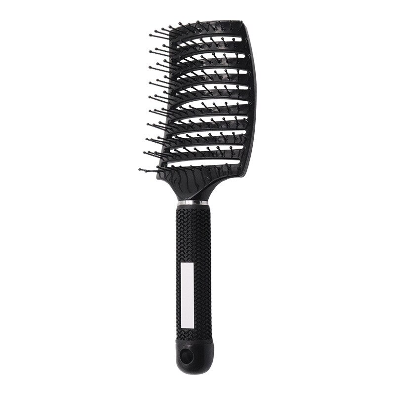 Professionele Arc Geventileerde Styling Varkenshaar Borstel Voor Vrouwen En Mannen Ontwarren Paddle Brush Voor Nat En Droog Krullend haar: Nylon black