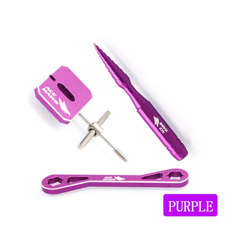 BaitCasting Equipment Fishing Reel Spool Remover Ball Bearing Disassembly Maintenance And Repair Tool Wrench Check Tackle: one set purple