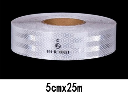 Bande d'avertissement réfléchissante à grande intensité pour remorque de camion, accessoires de sécurité: WHITE