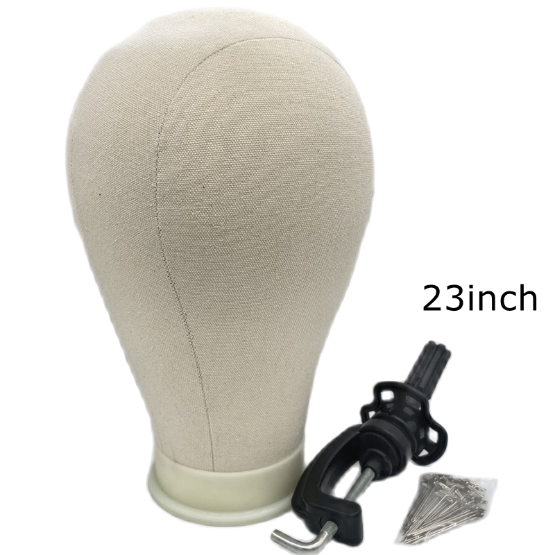 Canvas Block Head Kit Training Mannequin wig Head Display Styling Mannequin Manikin Head Wig Stand wig head Stand: gold color