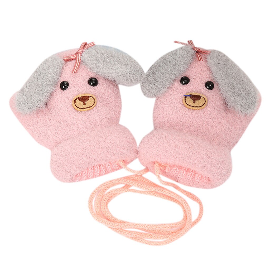 Inverno animali bambini guanti bambini bambini ragazzi ragazze inverno simpatico cartone animato animale caldo maglia guanti spessi Детские Варежки: B