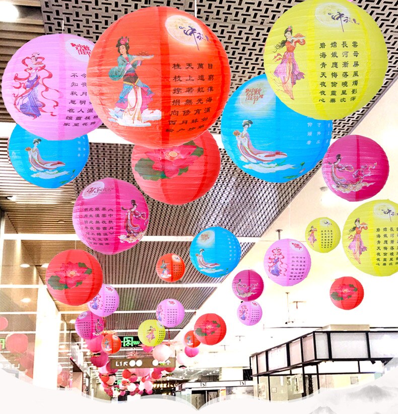 Linterna para eventos china, linternas chinas, linternas, LED linternas de papel, linternas lampionnen latarnia, 6 unids/lote