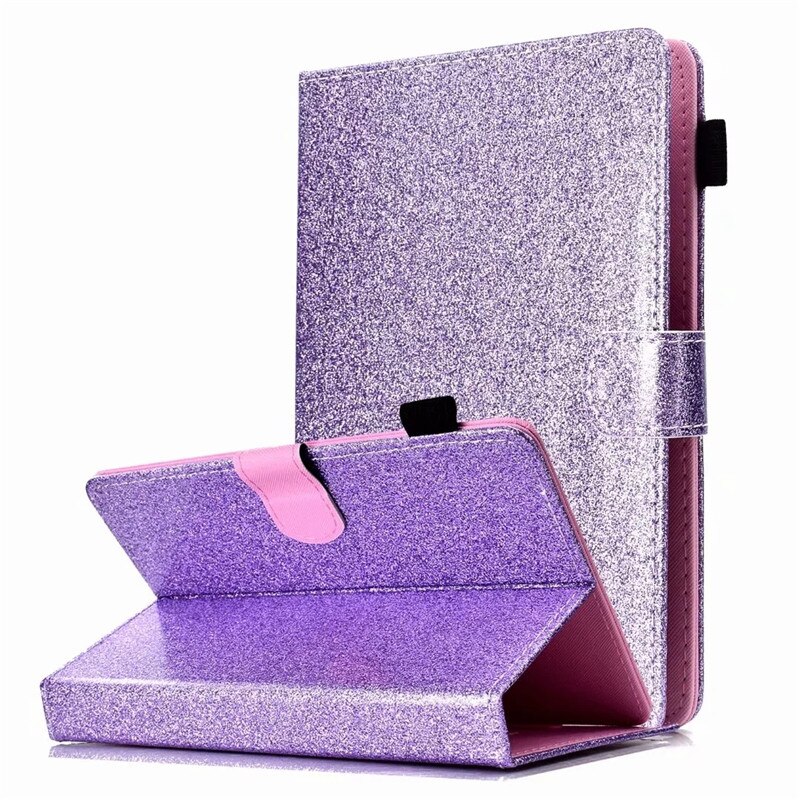 Coque universelle à paillettes pour Samsung Galaxy Tab A 8, pouces, pour Huawei Mediapad M5 Lite, 8: Purple