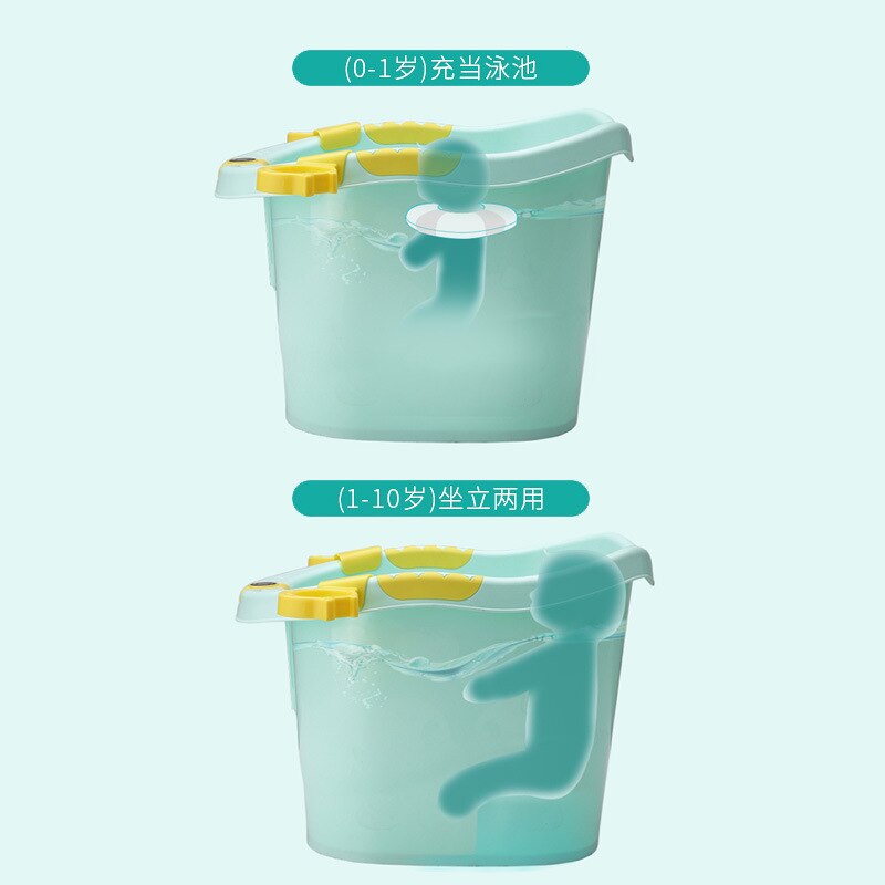 Kinderen Bad Wetenschappelijke Terug Bescherming Anti-Slip Stabiele Praktische Temperatuur-Sensing Bad Vat Bidet