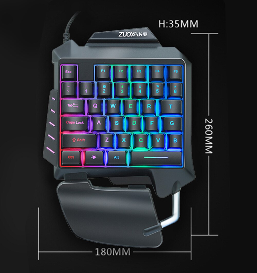 35 keys keyboard Backlit One-Handed Game Keyboard Mouse Set wired Gamer Gaming Mouse and Keyboard Kit For pro gamer