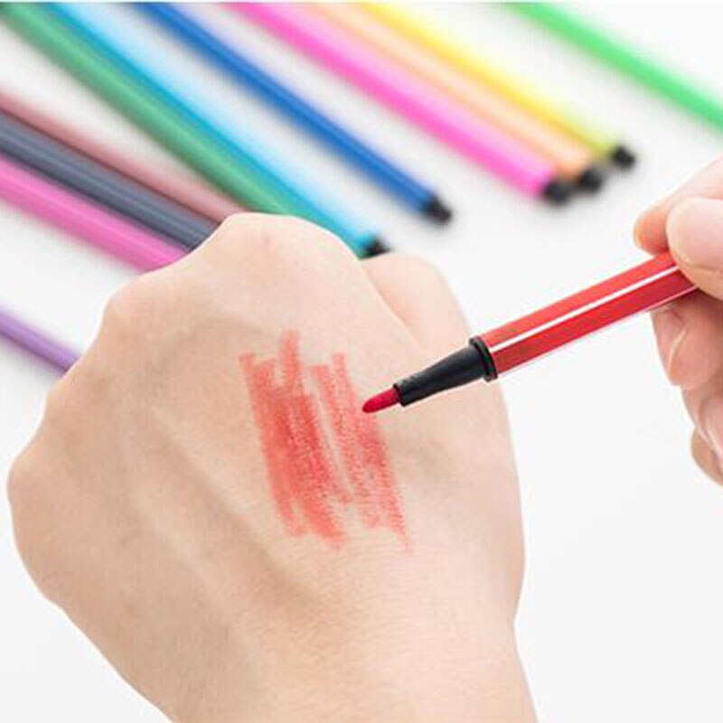 12 Colors Lucky Bottle Non-toxic Erasable Cartoon Watercolor Pens Random Children Graffiti Painting Stationery Pens