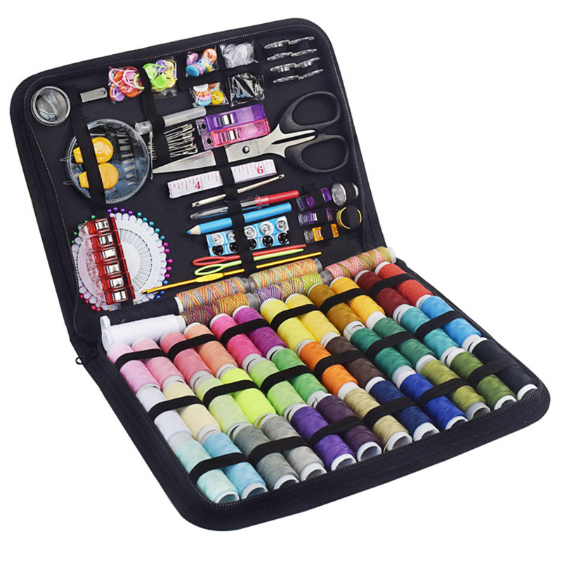 Caja de costura multifunción, Kit de viaje de 68-230 piezas, bolsa de almacenamiento de hilo de aguja de puntada, tela artesanal, de Navidad para mamá