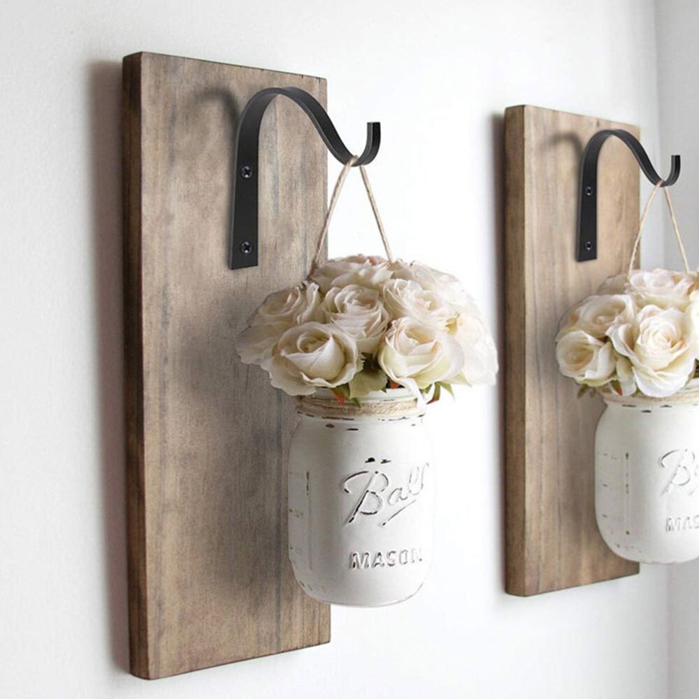 2 sztuk kosz na kwiaty hak żelaza gięcia roślin uchwyt robić powieszenia wytrzymały wieszak na płaszcze ścienne