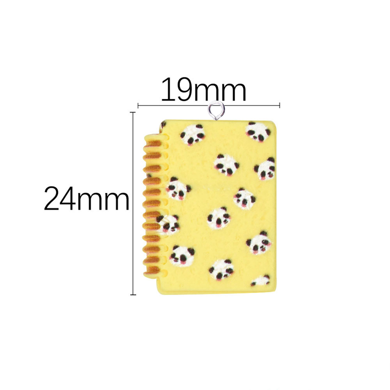 10 piezas de abalorios de Panda para hacer joyas, parche colgante para libro, pendientes DIY, accesorios para collar, casa de muñecas, C874: with hook yellow