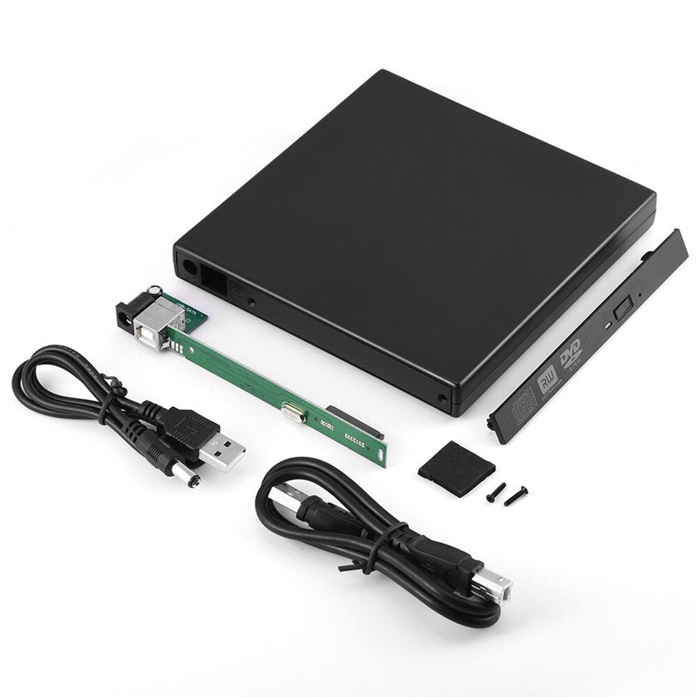DVD Enclosure Disk PC Optical Drive Case Desktop 12.7mm SATA Mobile USB 2.0 CD-ROM Notebook Portable ABS Laptop 480Mbps