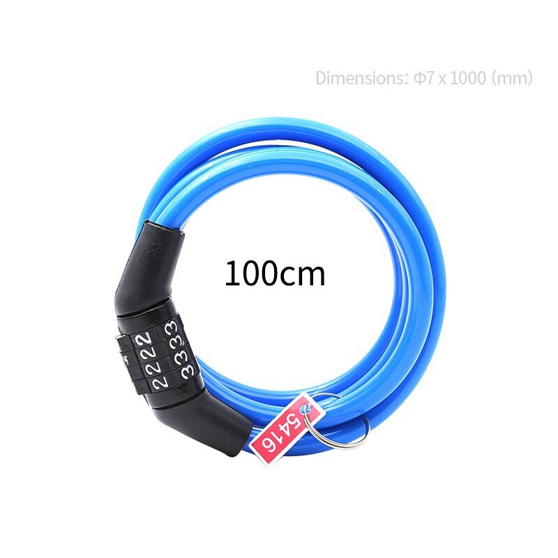 4-Digit Password Bicycle Code Lock Mountain Bike Portable Security Anti-theft Cable Lock Steel Wire Lock Bicycle Parts: 3