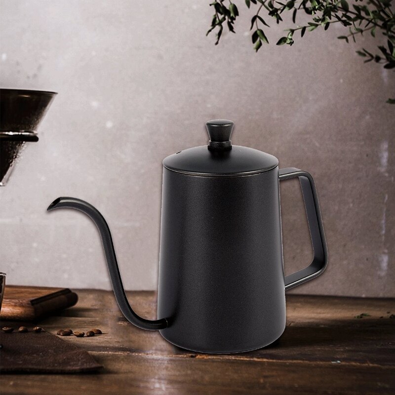600Ml Stainless Steel Coffee Kettle Gooseneck Spout Teapot with Thermometer