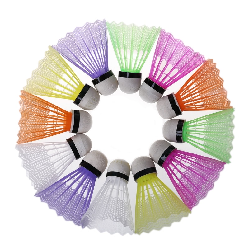 12 stuks Kleurrijke Badminton Plastic Shuttles Indoor Outdoor Sport Badminton Shuttle Badminton Accessoires