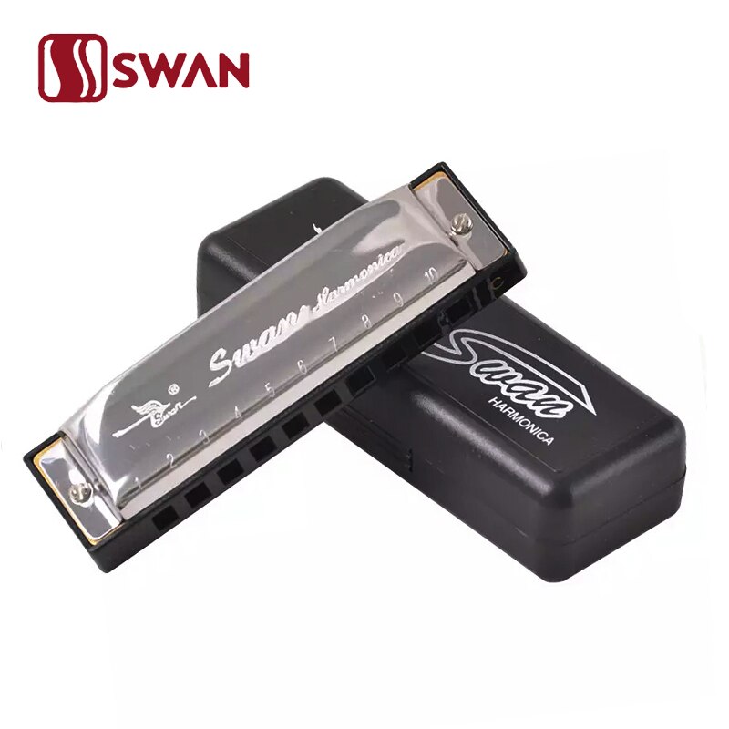 Swan SW1020H-3 Folk Jazz 10-Hole Blues Harmonica Diatonic Harmonica/10-Holes Harp Woodwind music instrument BRAND