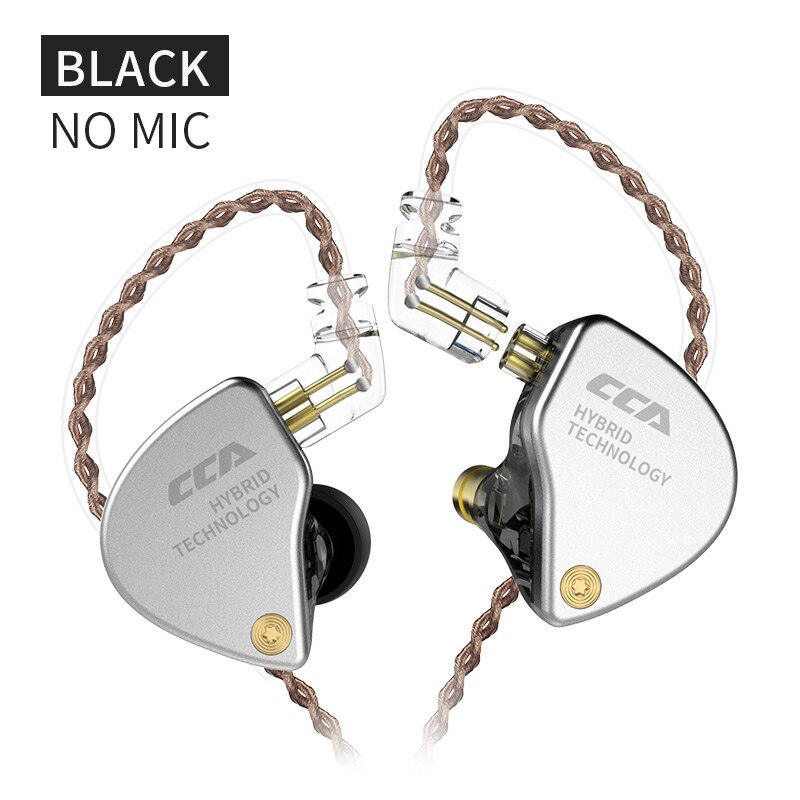 Cca CA4 Opknoping In Ear Oordopjes Monitor Metal Hybrid Technologie Hifi Bass Oordopjes Sport Noise Cancelling Headset Zax Gamer: CA4 Black No Mic