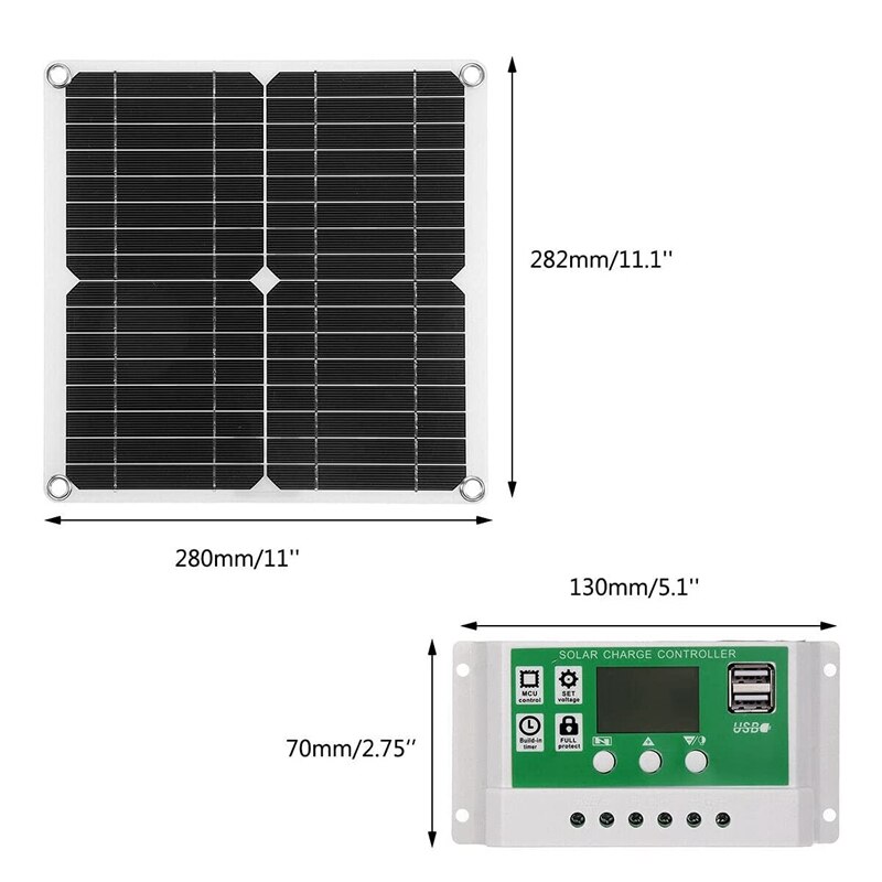 200W Solar Panel Kit 50A 12V Battery Charger With Controller Caravan Boat