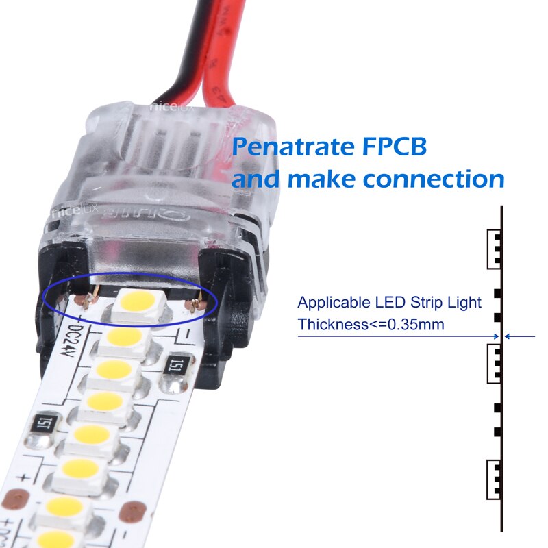 Cob højdensitets led strip strip til 2 pin  ip20 5050 3528 smd 144 240 300 512 leds fob stik 8mm 10mm 12mm enkelt farve