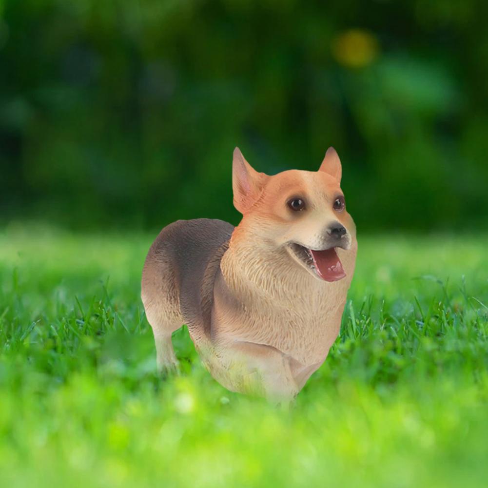 Corgi-skulptur, simuliert stilvolles, ideales, verschleißfestes hunde-corgi-modell