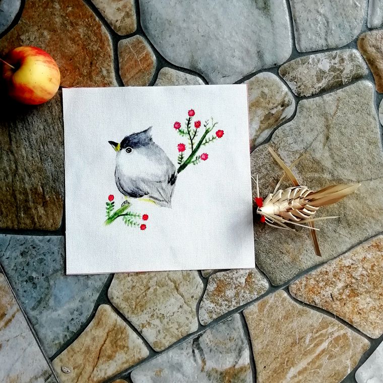 Tela de algodón con de pájaros para costura, retazos, manualidades para ropa, delantal, decoración, parches de tejido, 15x15cm: 6