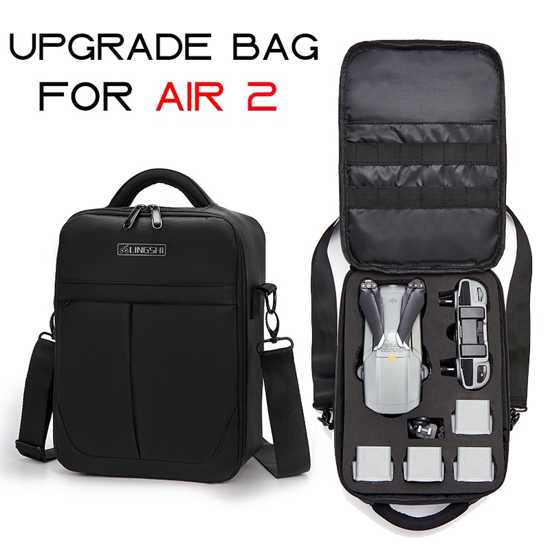 Ugrade High Capacity Mavic Air 2 Shockproof Shoulder Storage Bag Backpack Carry Case for DJI Mavic Air 2 Accessories