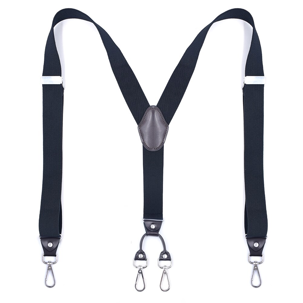 Heavy Duty Bretels Met Swivel Haken Voor Vrouwen Mannen Werken Y-Back Big Tall Verstelbare Elastische Broek Bretels Strap riem-Zwart: Black