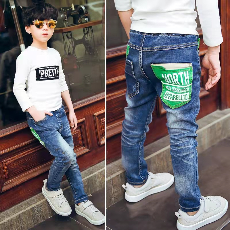 Ienens crianças meninos da menina denim roupas calças crianças veste roupas bottoms do bebê menino calças de brim magros 4 5 6 7 8 9 10 11 anos