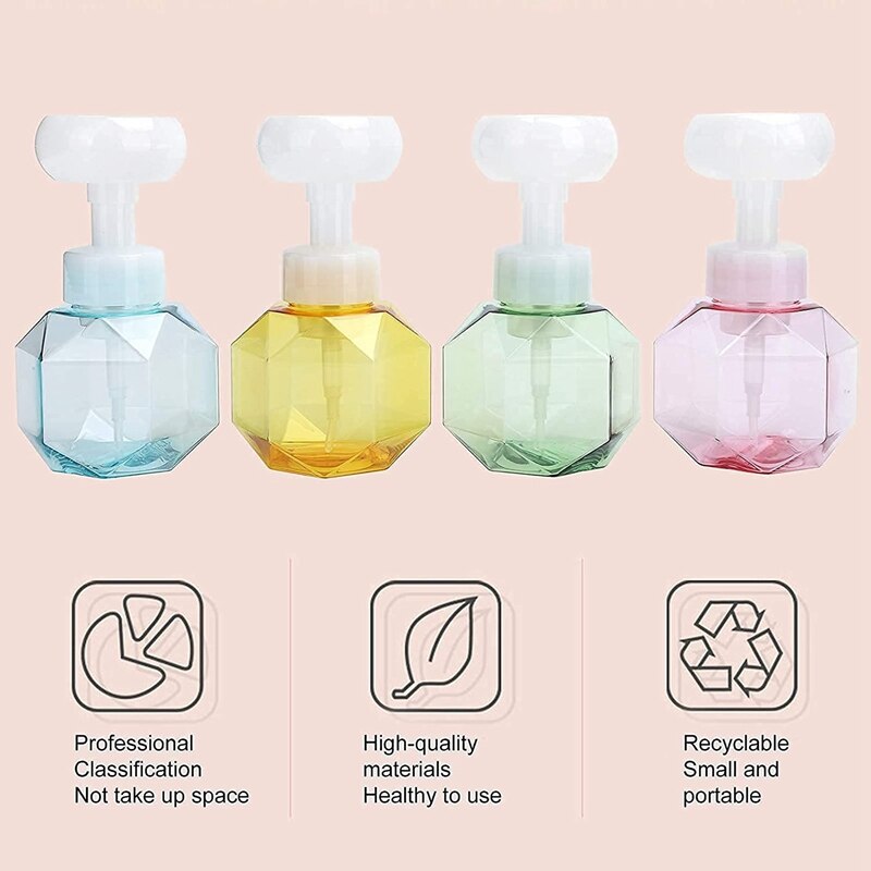 Practical Flower Shaped Foaming Soap Dispenser With Flower Shape Bubble Foaming Dispenser Refillable Foam Dispenser Bottle