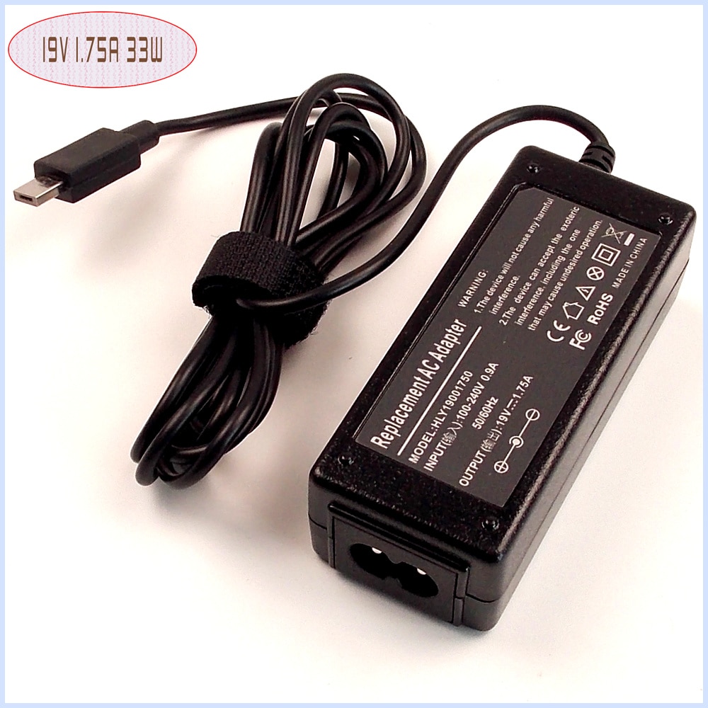 Laptop netbook ac adapter voeding lader 19 v 1.75a voor asus vivobook e200 e200h e200ha-us01-gd e200ha-us01-bl