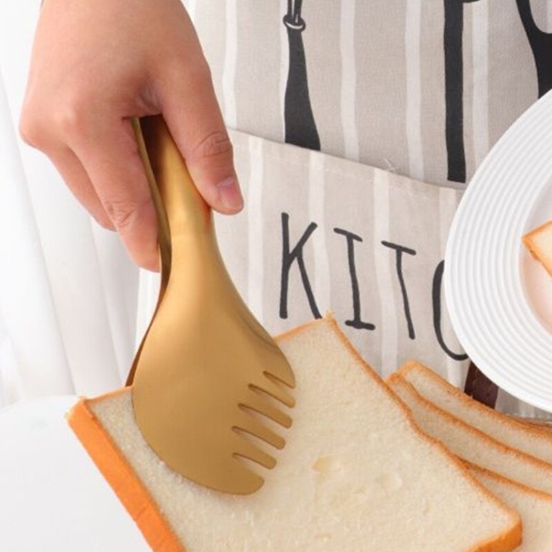Pince de service de Buffet en acier inoxydable, à dents, en métal, pour barbecue, pince à aliments résistante à la chaleur, ustensiles de cuisine